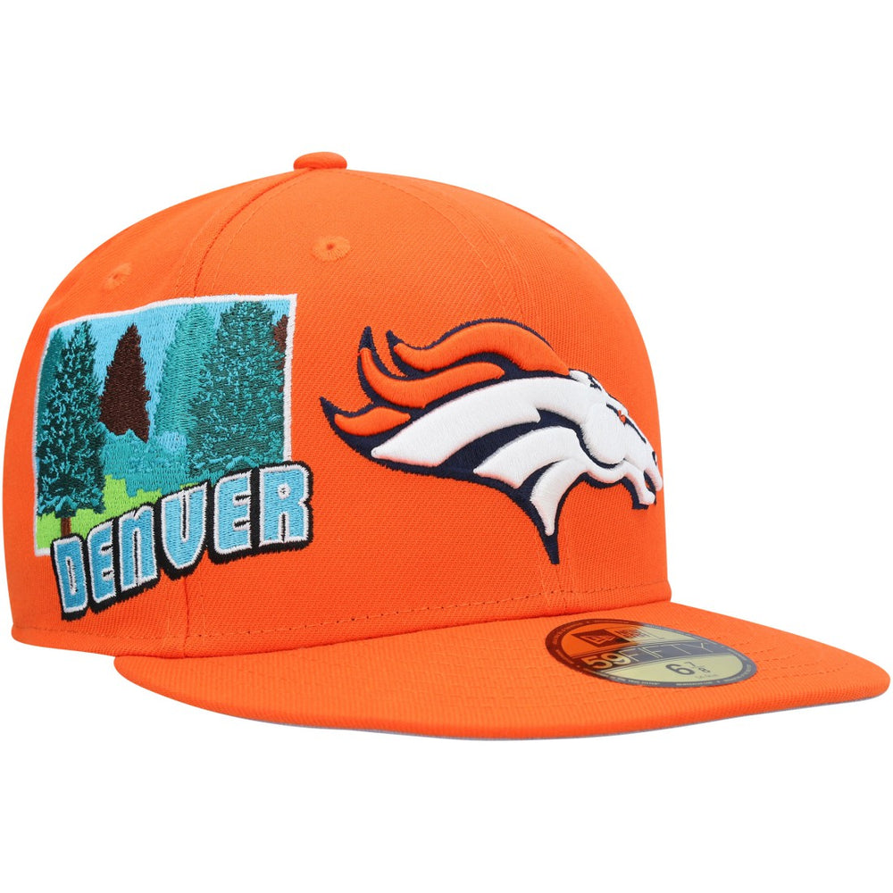 Denver Broncos New Era Stateview 59FIFTY Fitted Hat - Orange Hats