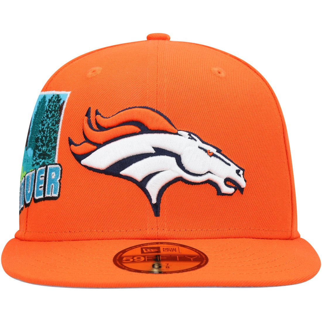 Denver Broncos New Era Stateview 59FIFTY Fitted Hat - Orange Hats