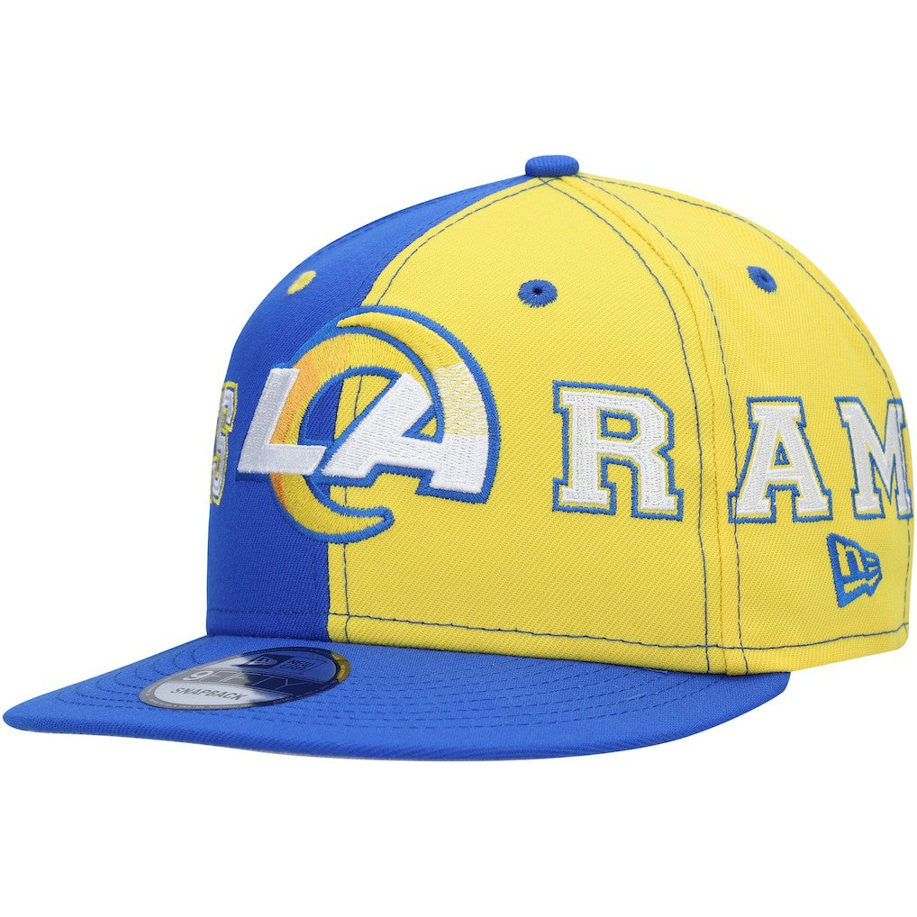 Los Angeles Rams New Era Team Split 9FIFTY Snapback Hat - Royal/Gold Hats