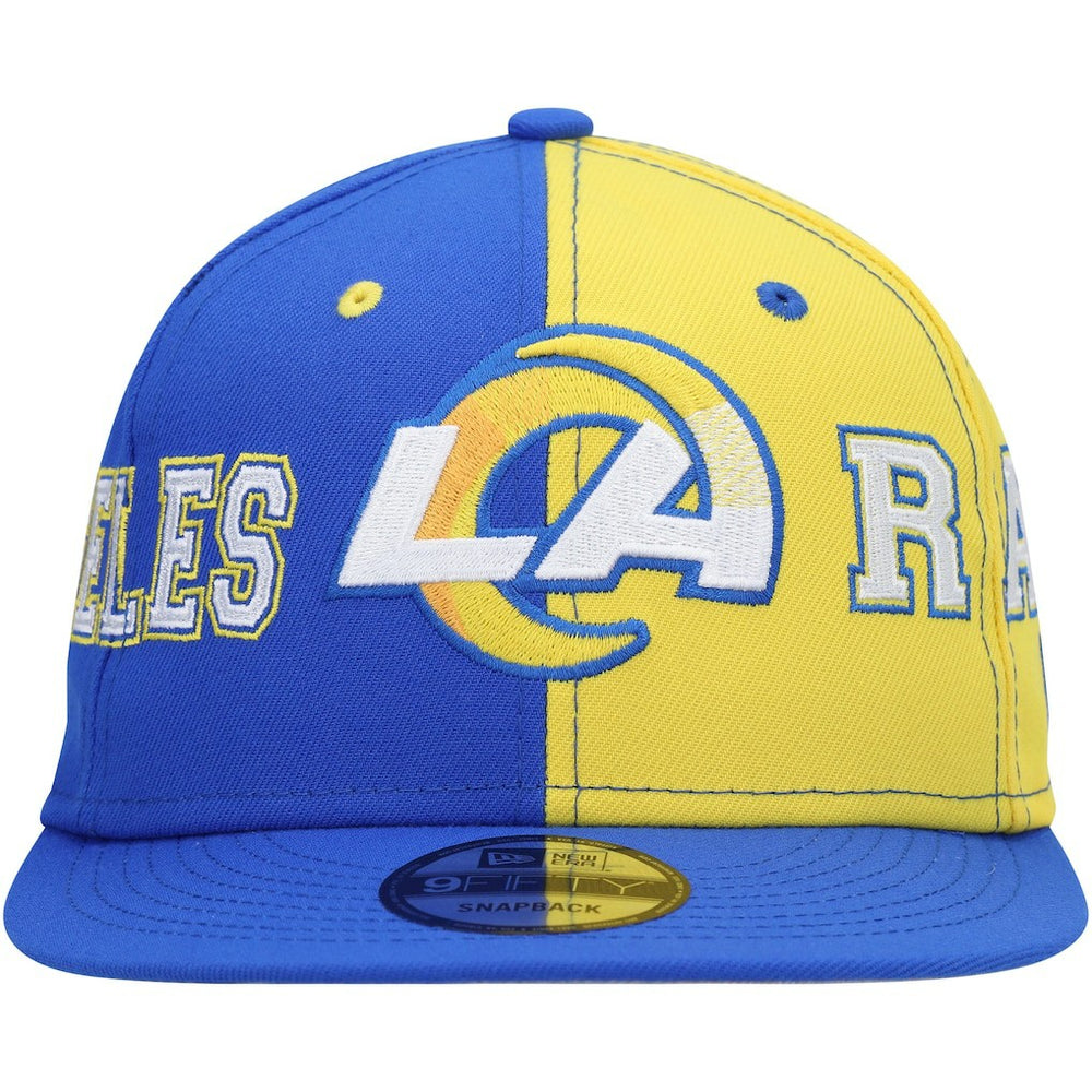 Los Angeles Rams New Era Team Split 9FIFTY Snapback Hat - Royal/Gold Hats