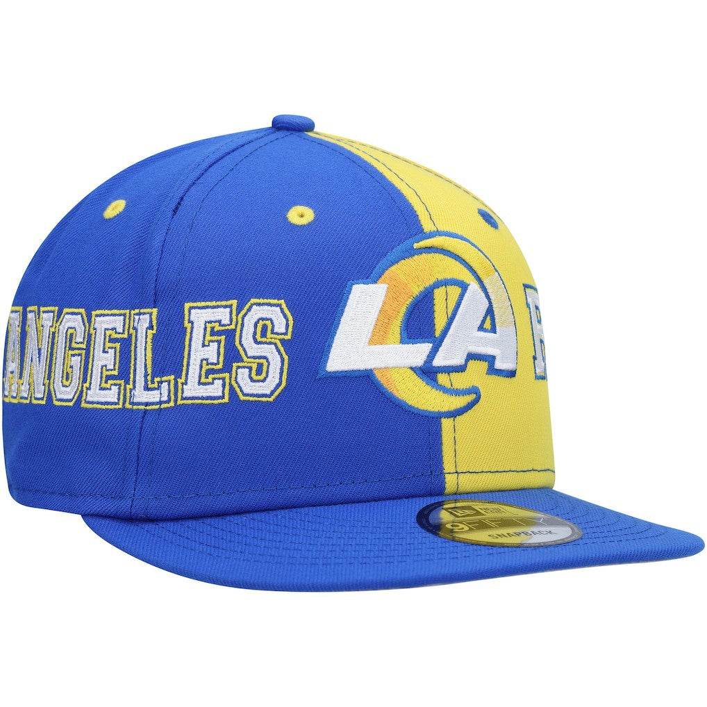 Los Angeles Rams New Era Team Split 9FIFTY Snapback Hat - Royal/Gold Hats