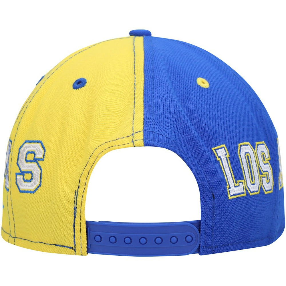 Los Angeles Rams New Era Team Split 9FIFTY Snapback Hat - Royal/Gold Hats