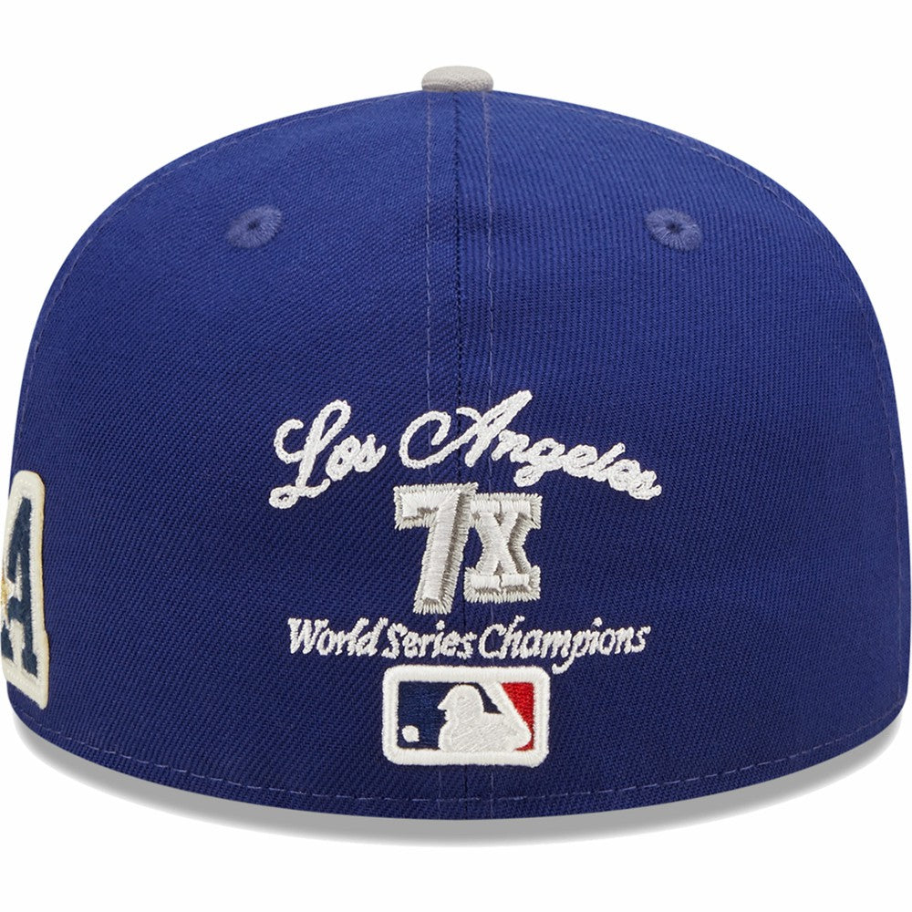 Los Angeles Dodgers New Era 2020 World Series Champions  Letterman 59FIFTY Fitted Hat - Royal/Gray Hats