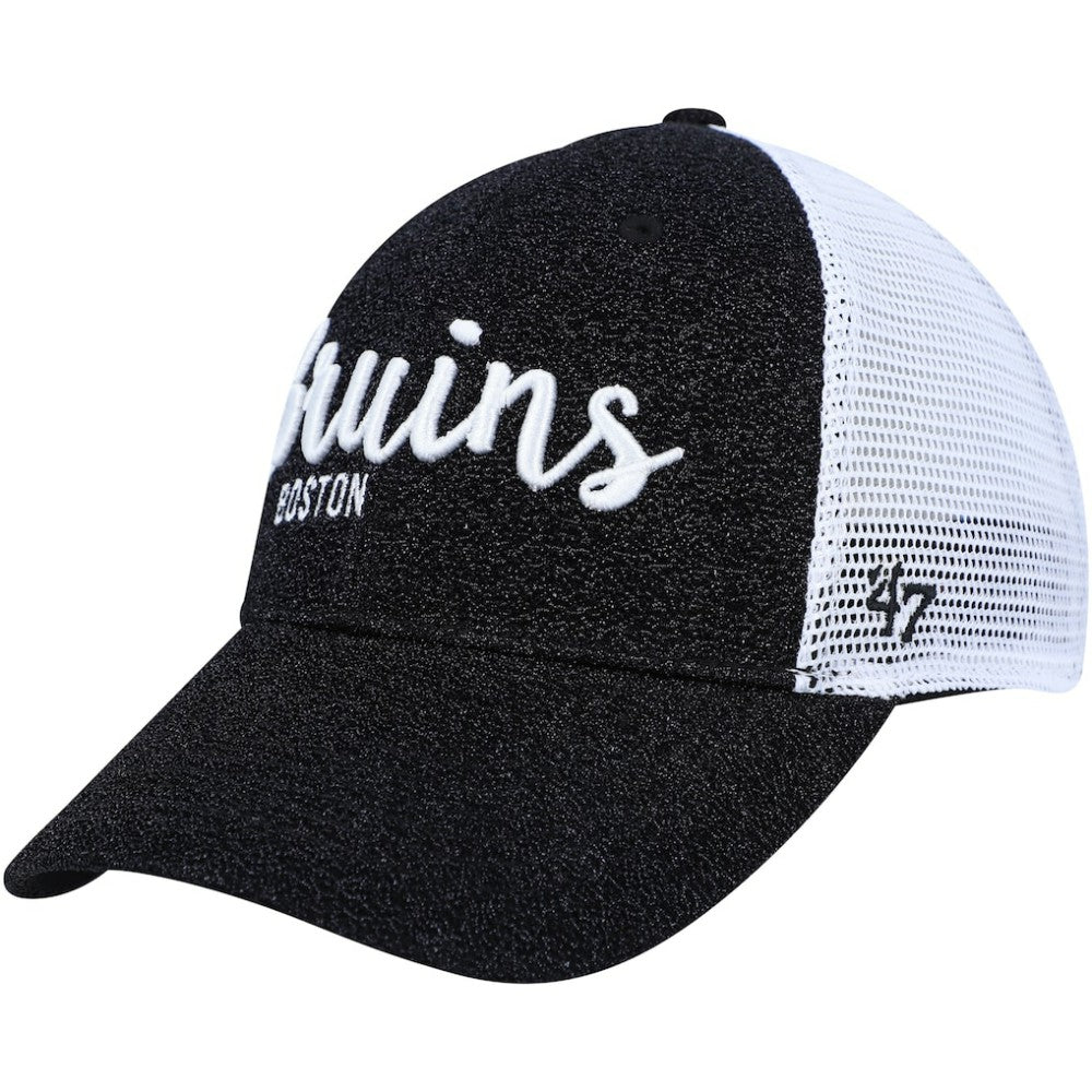 Boston Bruins '47 Women's Encore MVP Trucker Snapback Hat - Black/White | US 4871767