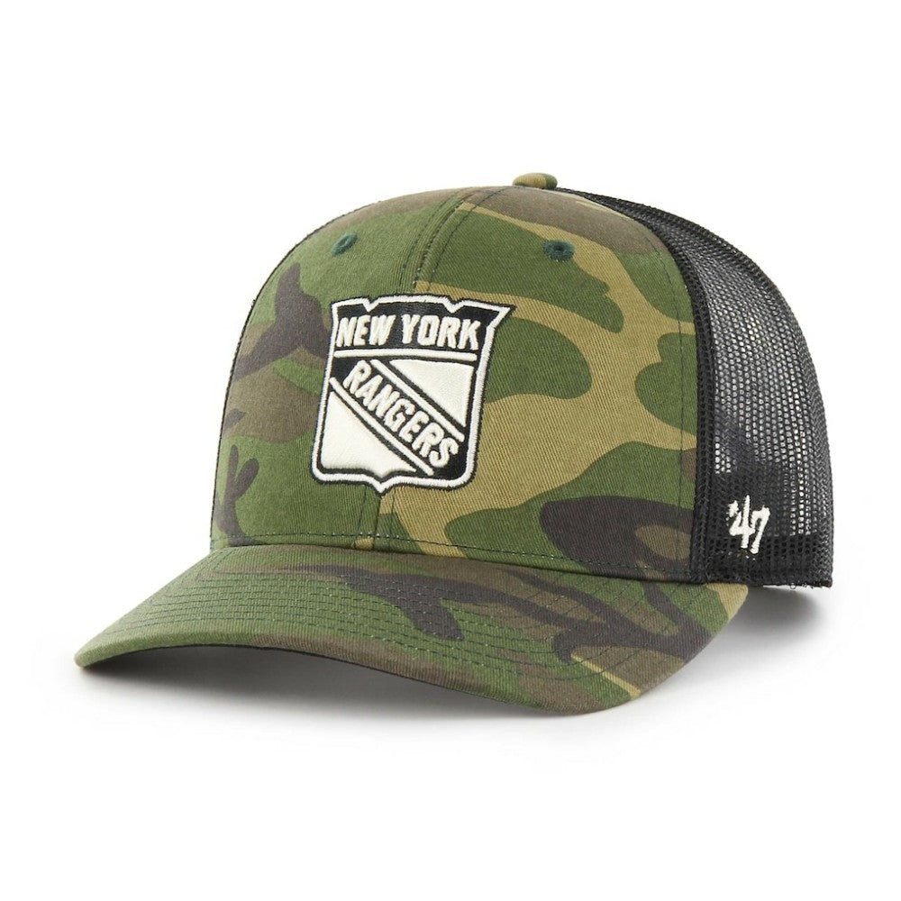 New York Rangers '47 Trucker Snapback Hat - Camo/Black | US 4871919