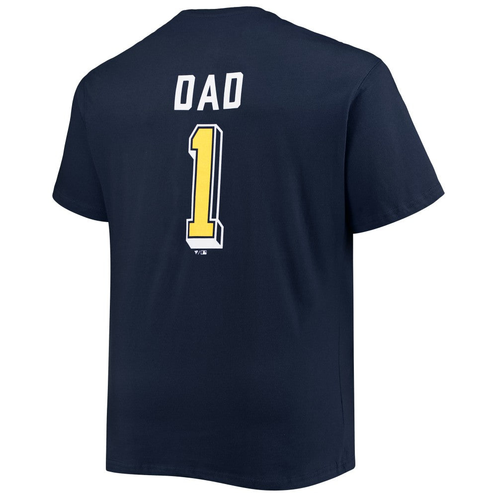Milwaukee Brewers Big & Tall Father's Day #1 Dad T-Shirt - Navy T-shirts
