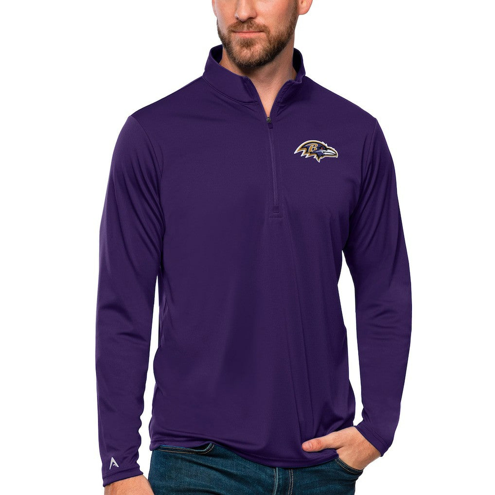 Baltimore Ravens Antigua Tribute Quarter-Zip Lightweight Pullover Top - Purple Pullover