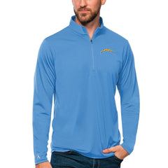 Los Angeles Chargers Antigua Tribute Quarter-Zip Lightweight Pullover Top - Powder Blue Pullover