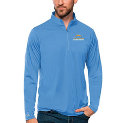 Los Angeles Chargers Antigua Tribute Quarter-Zip Lightweight Pullover Top - Powder Blue Pullover