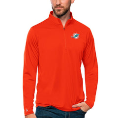 Miami Dolphins Antigua Tribute Quarter-Zip Lightweight Pullover Top - Orange Pullover