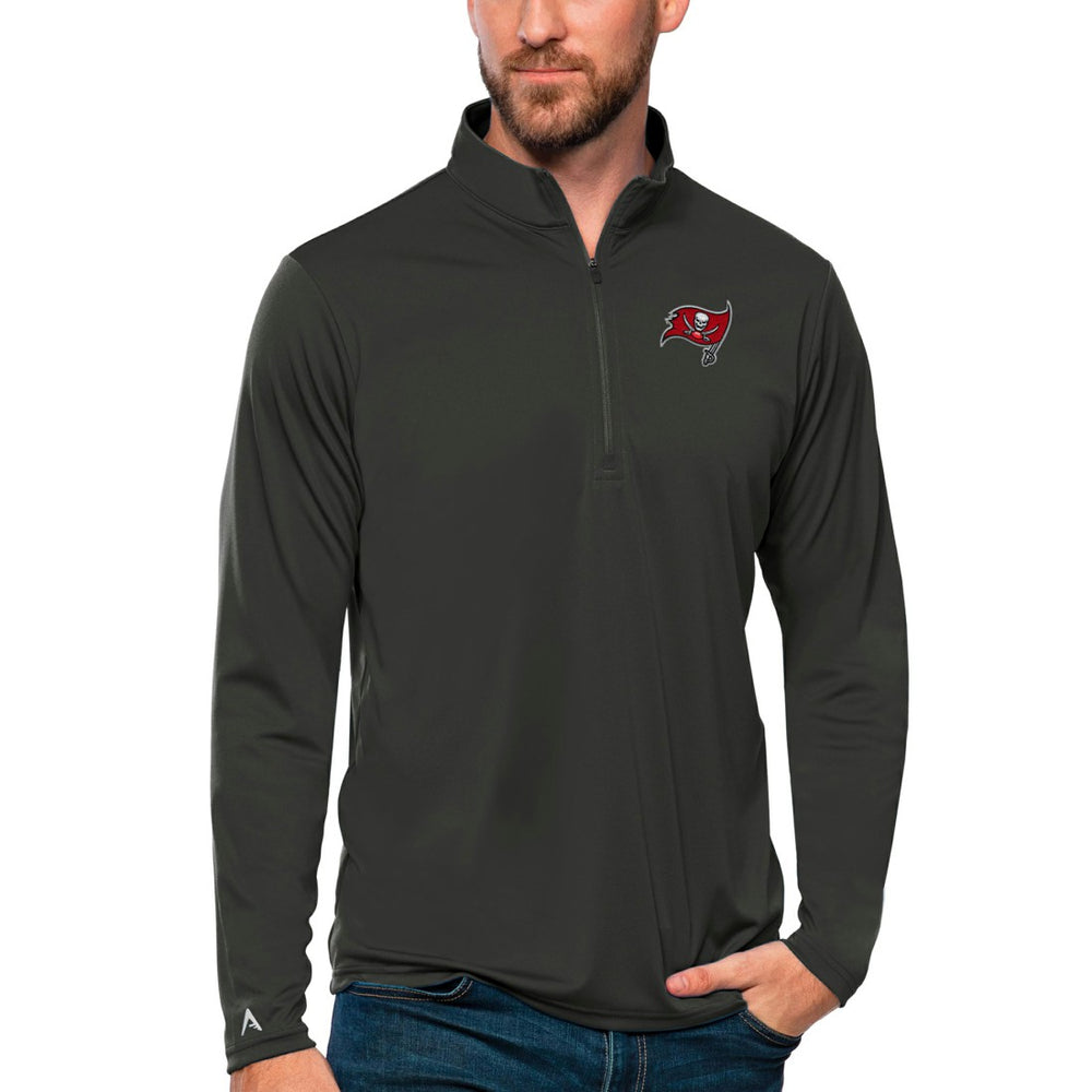 Tampa Bay Buccaneers Antigua Tribute Quarter-Zip Lightweight Pullover Top - Charcoal Pullover