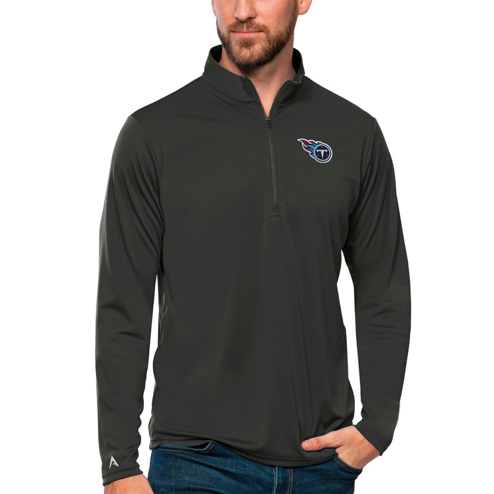 Tennessee Titans Antigua Tribute Quarter-Zip Lightweight Pullover Top - Charcoal Pullover