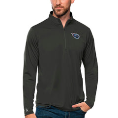 Tennessee Titans Antigua Tribute Quarter-Zip Lightweight Pullover Top - Charcoal Pullover