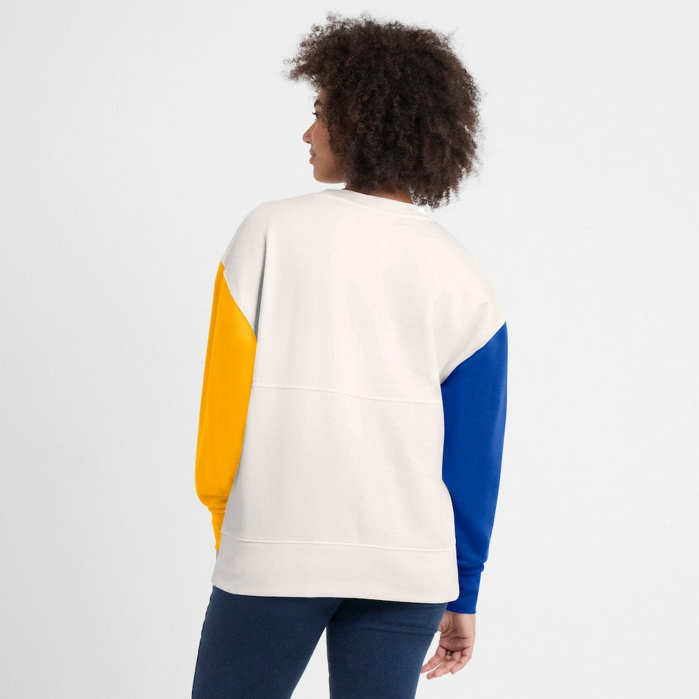 Los Angeles Rams Women's Colorblock Primary Logo Pullover Sweatshirt - White Pullover