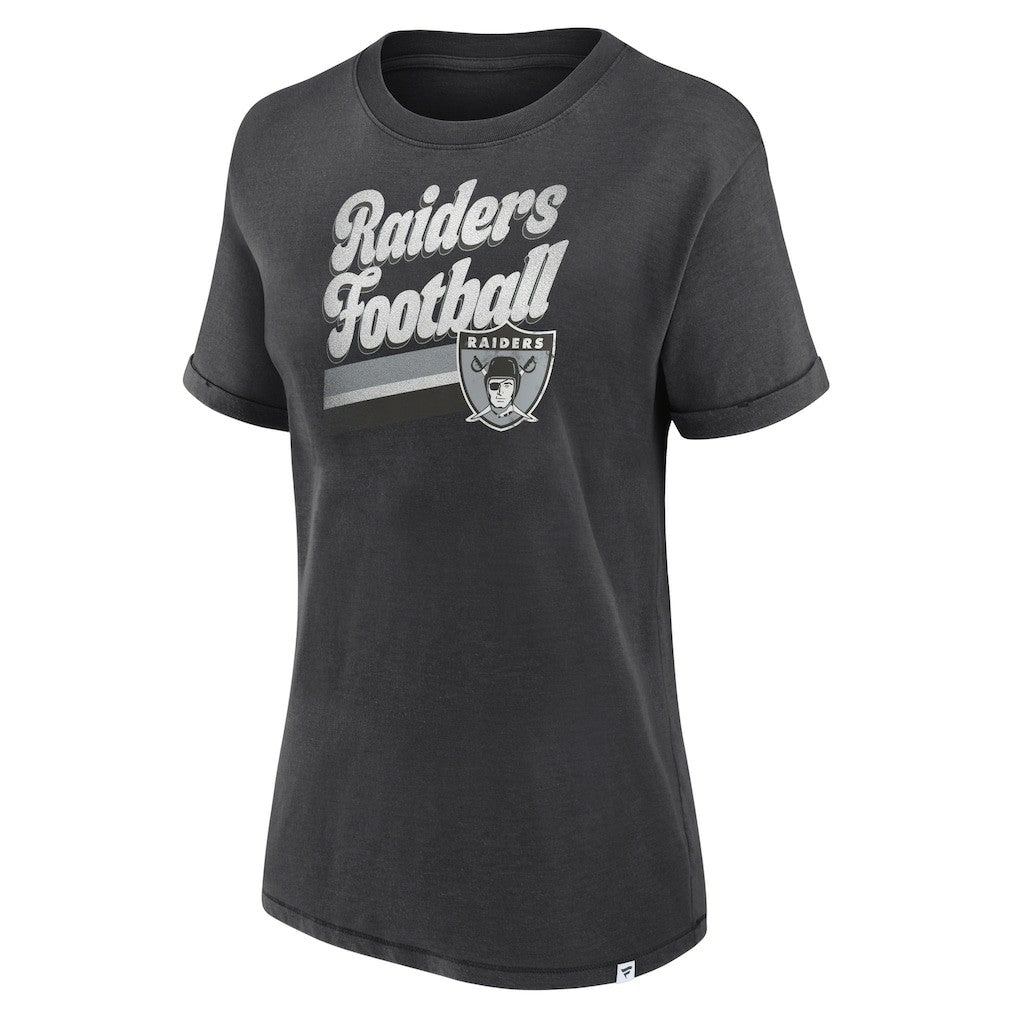 Las Vegas Raiders Women's Hit Snow Washed T-Shirt - Charcoal T-shirts