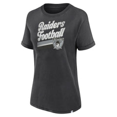 Las Vegas Raiders Women's Hit Snow Washed T-Shirt - Charcoal T-shirts
