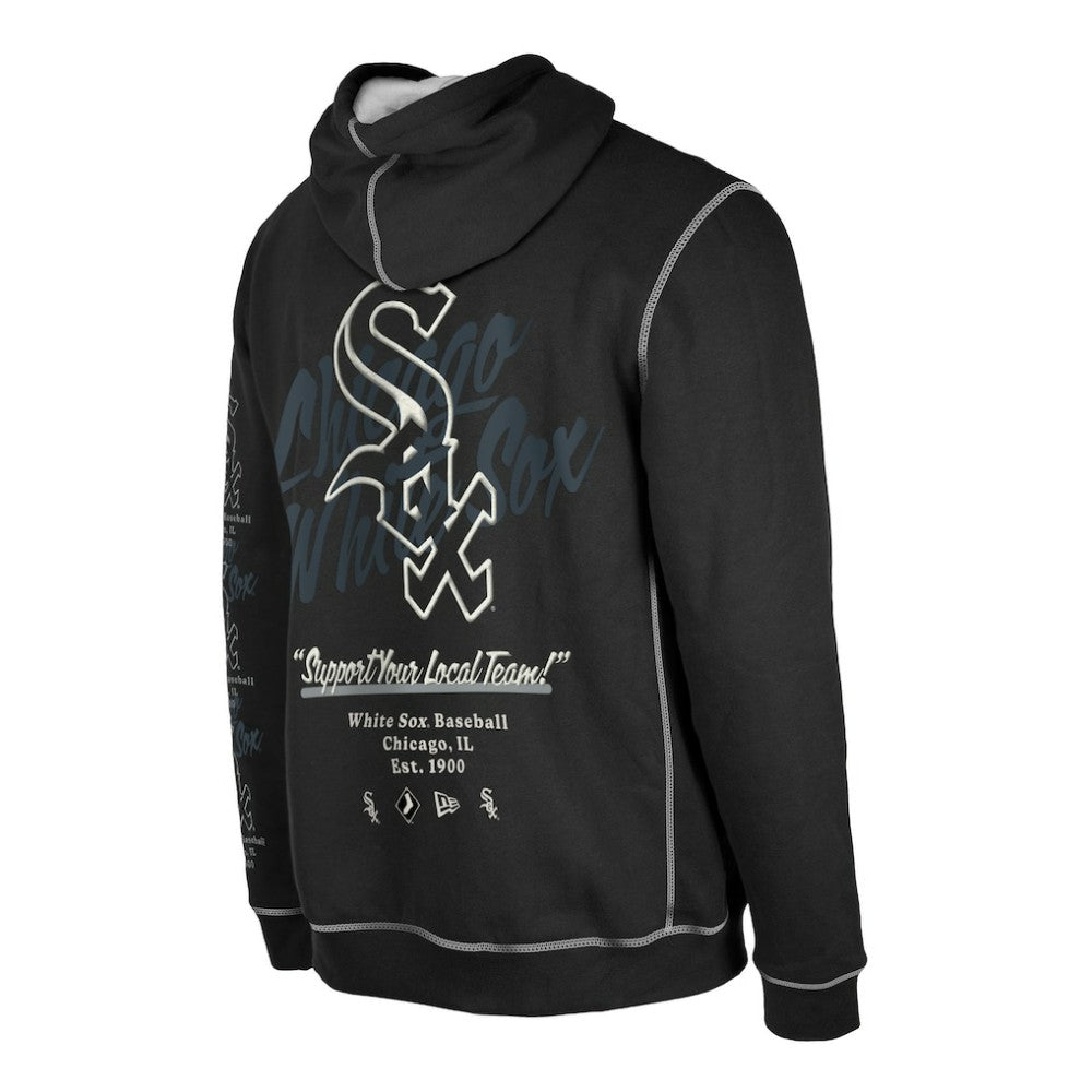 Chicago White Sox New Era Team Split Pullover Hoodie - Black Hoodies