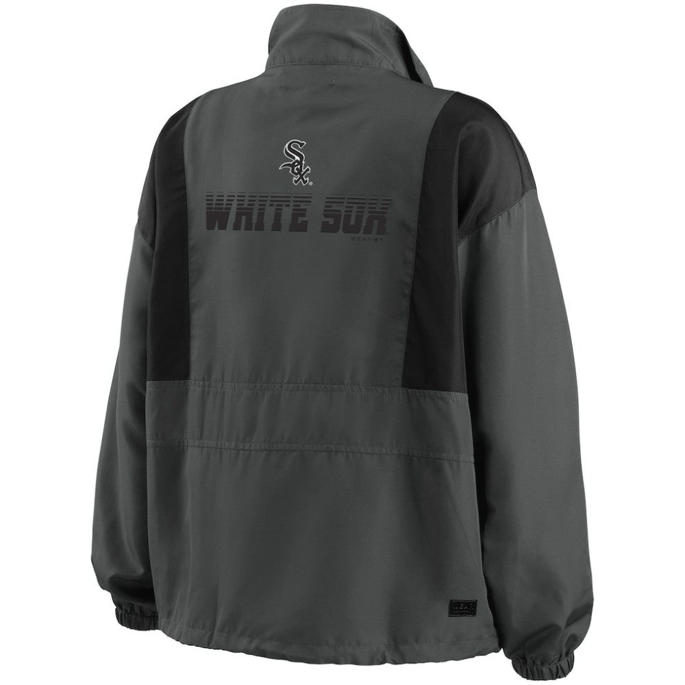 Chicago White Sox WEAR by Erin Andrews Women's Packable Half-Zip Jacket - Charcoal Jackets
