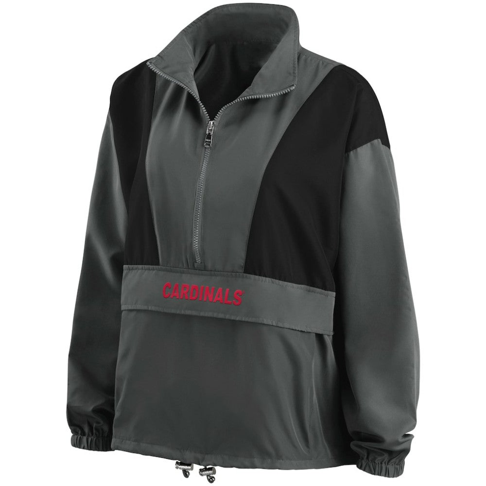 St. Louis Cardinals WEAR by Erin Andrews Women's Packable Half-Zip Jacket - Charcoal Jackets