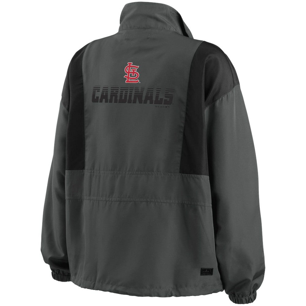 St. Louis Cardinals WEAR by Erin Andrews Women's Packable Half-Zip Jacket - Charcoal Jackets
