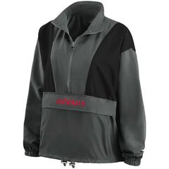 Washington Nationals WEAR by Erin Andrews Women's Packable Half-Zip Jacket - Charcoal Jackets