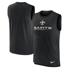 New Orleans Saints Muscle Trainer Tank Top - Black Tops