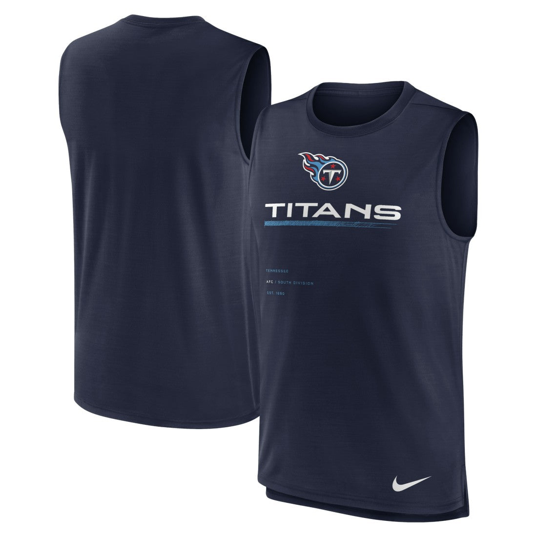 Tennessee Titans Muscle Trainer Tank Top - Navy Tops