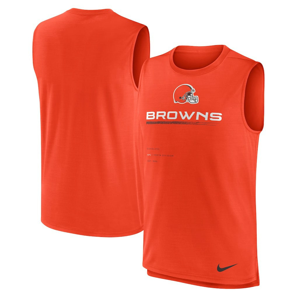 Cleveland Browns Muscle Trainer Tank Top - Orange Tops