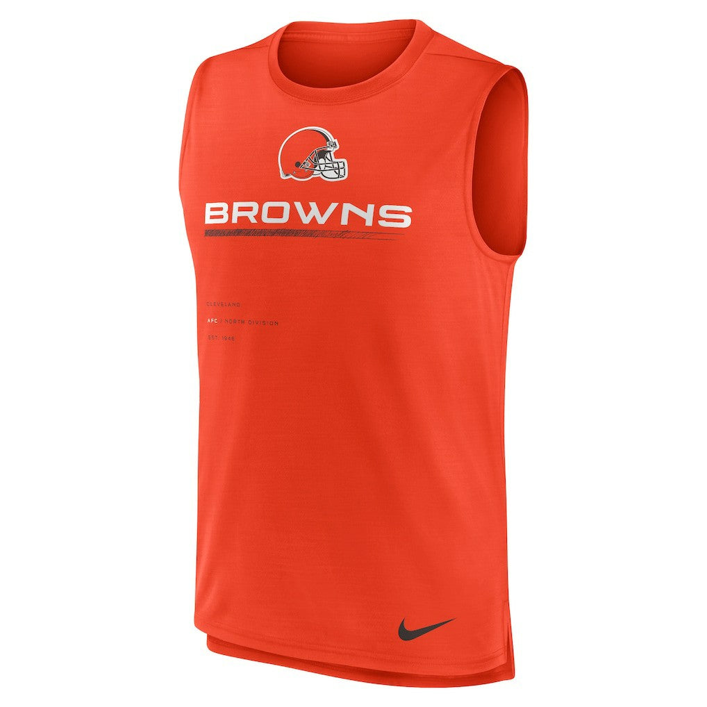 Cleveland Browns Muscle Trainer Tank Top - Orange Tops
