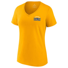 Golden State Warriors Women's 2022 Western Conference Champions Balanced Attack Roster V-Neck T-Shirt Gold - Fanatics