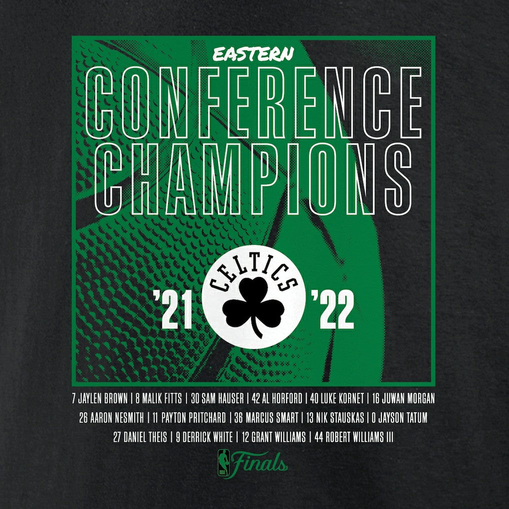 Boston Celtics Women's 2022 Eastern Conference Champions Balanced Attack Roster V-Neck T-Shirt Black - Fanatics