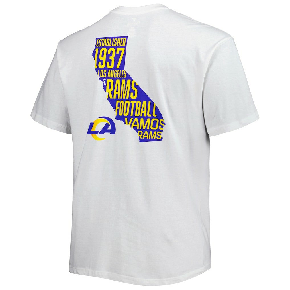 Los Angeles Rams Big & Tall Hometown Collection Hot Shot T-Shirt - White T-shirts