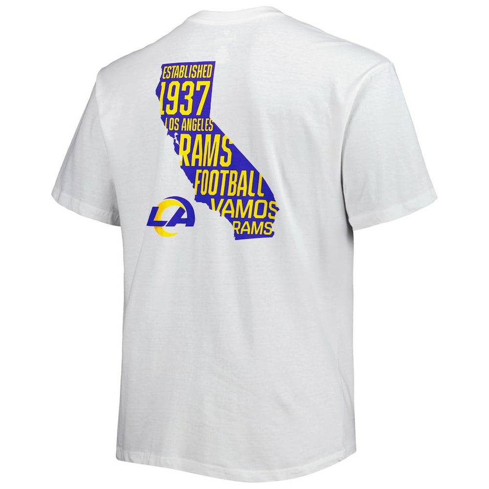 Los Angeles Rams Big & Tall Hometown Collection Hot Shot T-Shirt - White T-shirts