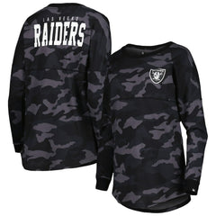 Las Vegas Raiders New Era Women's Camo Long Sleeve T-Shirt - Black T-shirts