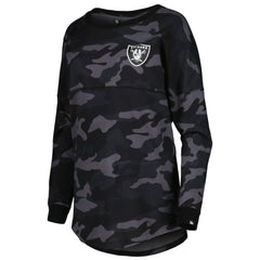 Las Vegas Raiders New Era Women's Camo Long Sleeve T-Shirt - Black T-shirts