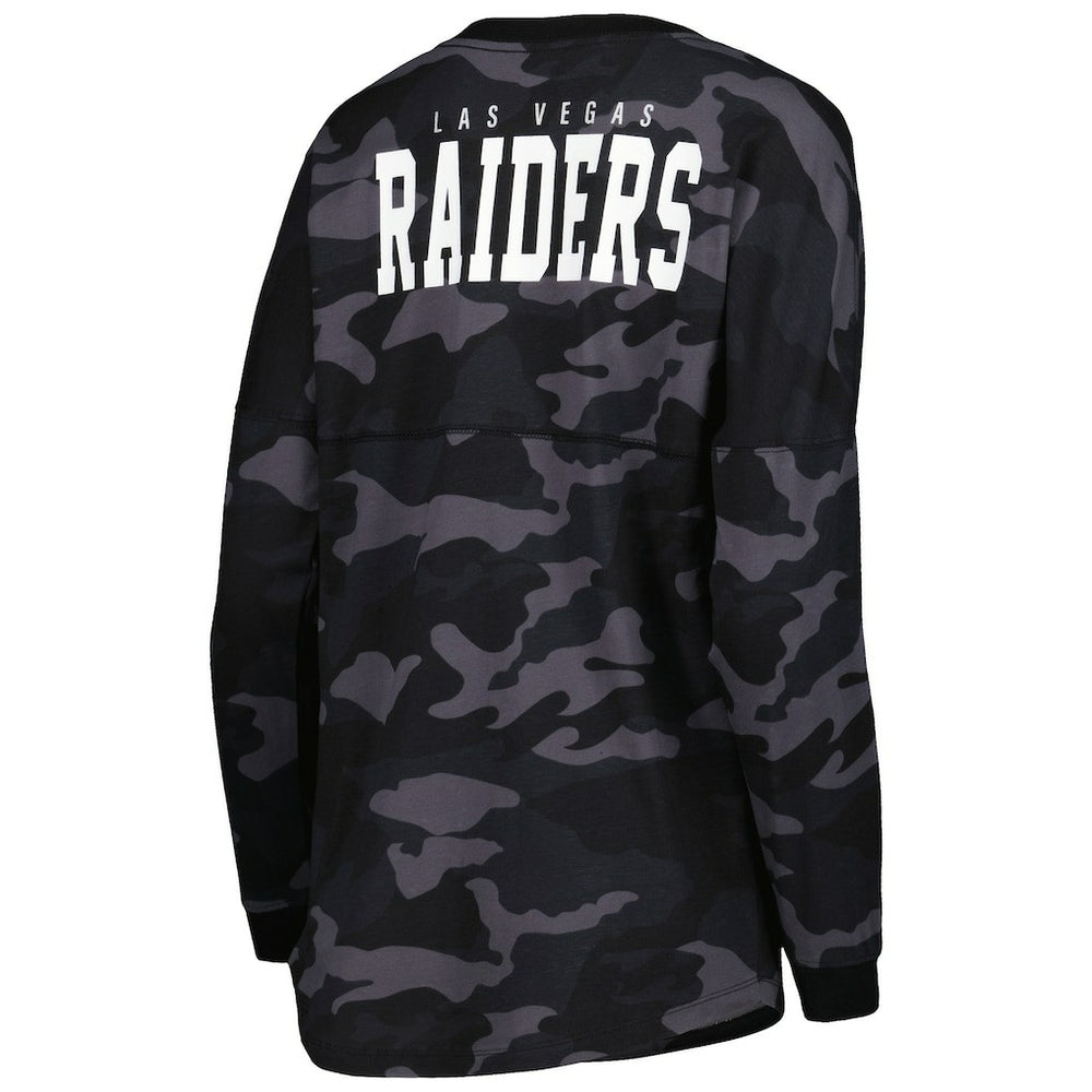 Las Vegas Raiders New Era Women's Camo Long Sleeve T-Shirt - Black T-shirts