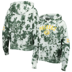 Green Bay Packers New Era Women's Cloud Dye Fleece Pullover Hoodie - Green Hoodies