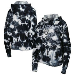 Las Vegas Raiders New Era Women's Cloud Dye Fleece Pullover Hoodie - Black Hoodies