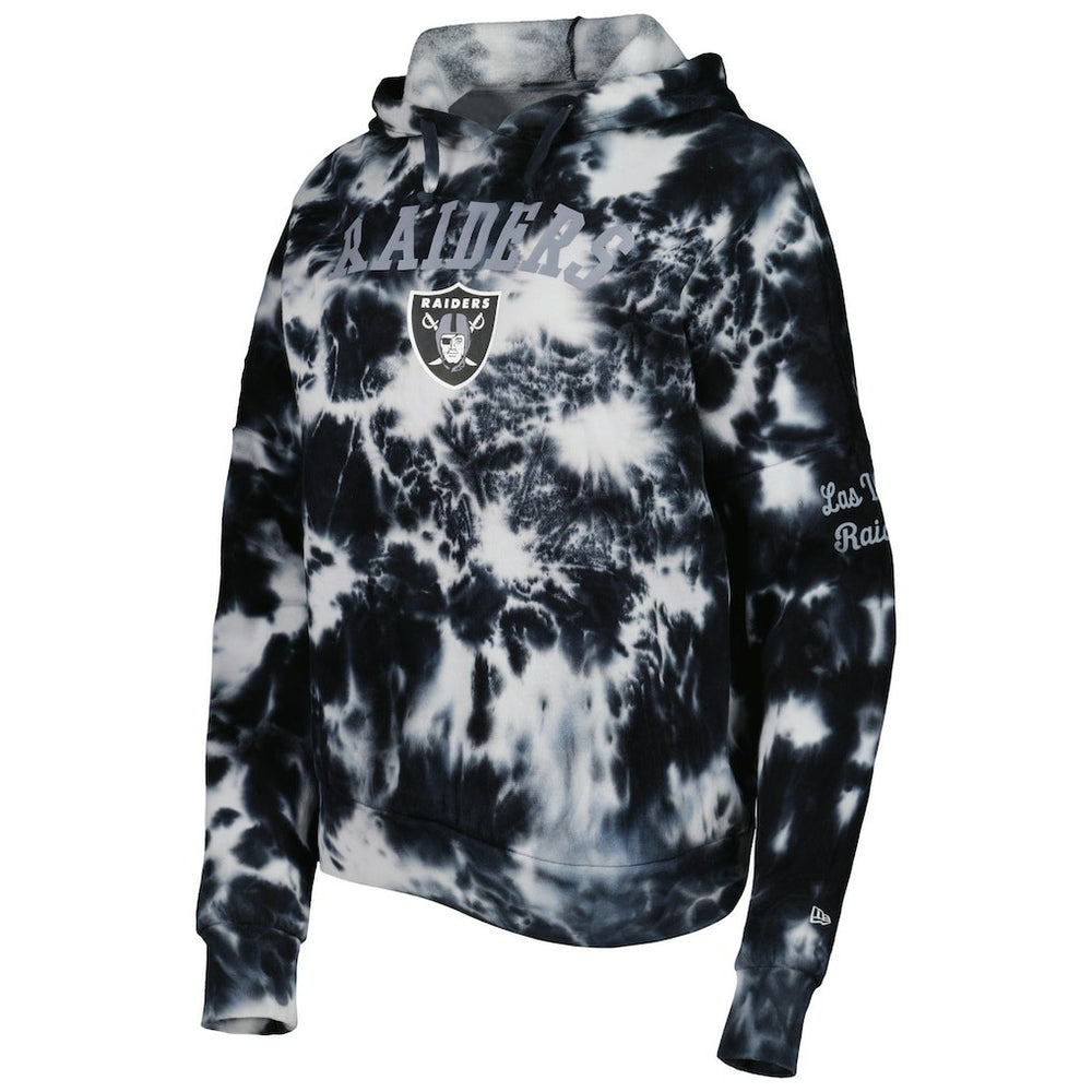 Las Vegas Raiders New Era Women's Cloud Dye Fleece Pullover Hoodie - Black Hoodies
