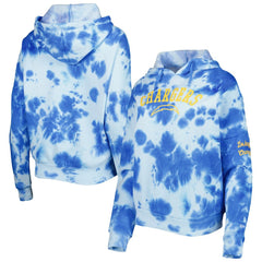 Los Angeles Chargers New Era Women's Cloud Dye Fleece Pullover Hoodie - Powder Blue Hoodies