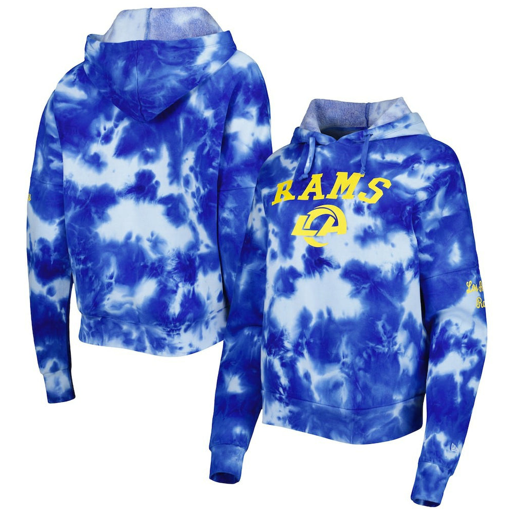 Los Angeles Rams New Era Women's Cloud Dye Fleece Pullover Hoodie - Royal Hoodies