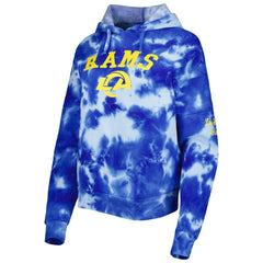 Los Angeles Rams New Era Women's Cloud Dye Fleece Pullover Hoodie - Royal Hoodies