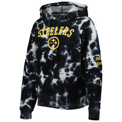 Pittsburgh Steelers New Era Women's Cloud Dye Fleece Pullover Hoodie - Black Hoodies