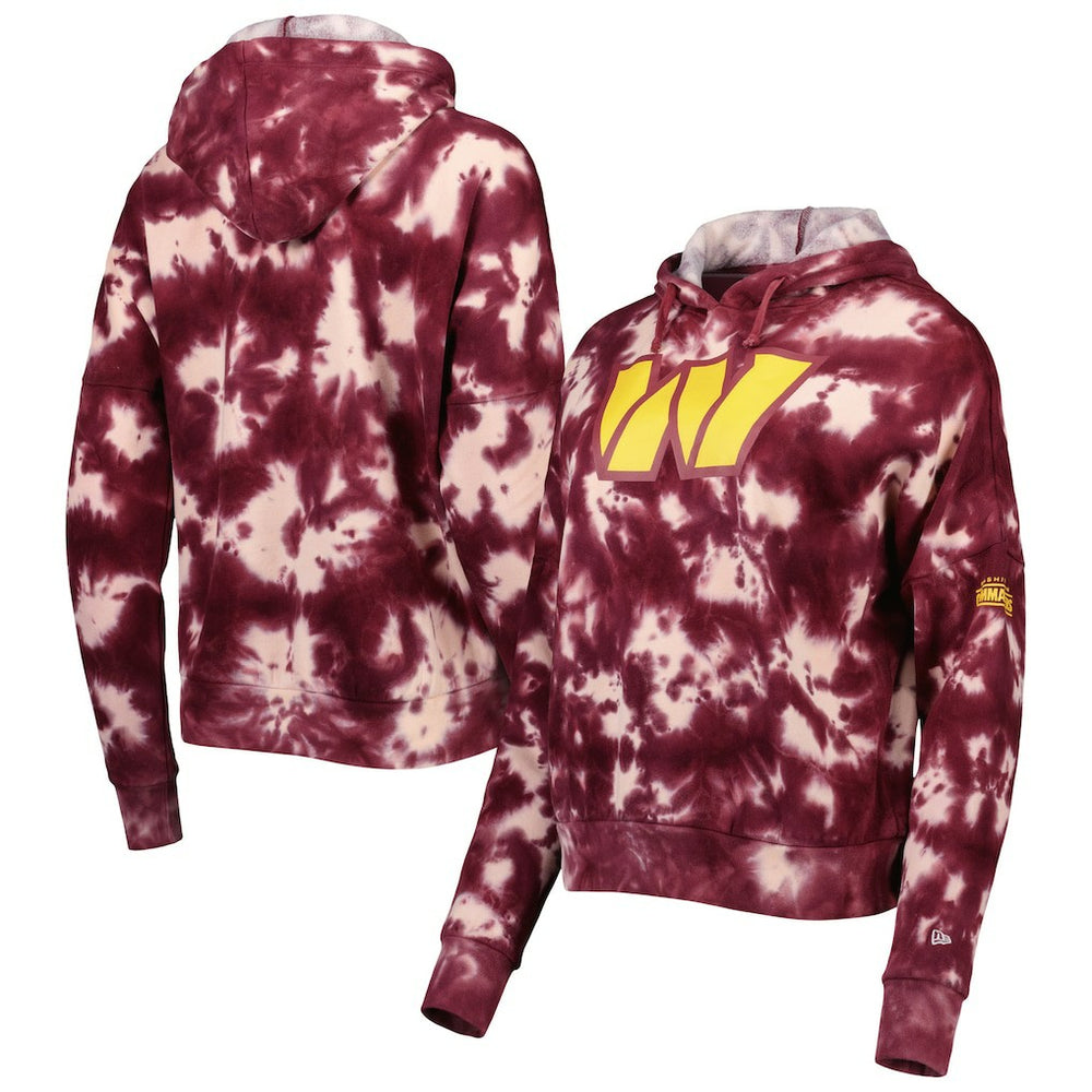 Washington Commanders New Era Women's Cloud Dye Fleece Pullover Hoodie - Burgundy Hoodies