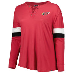 Arizona Cardinals New Era Women's Plus Size Athletic Varsity Lace-Up V-Neck Long Sleeve T-Shirt - Cardinal T-shirts