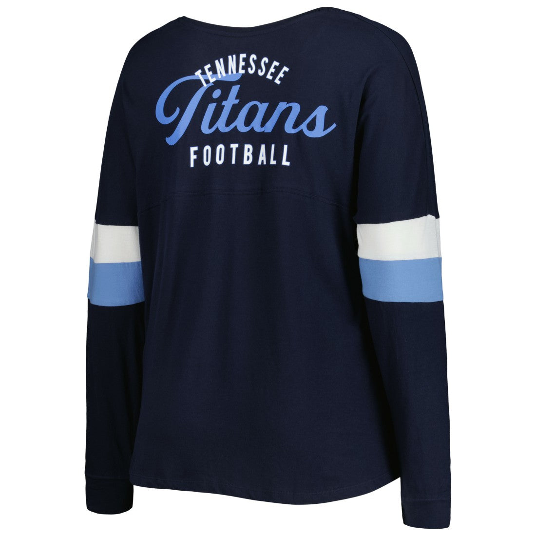 Tennessee Titans New Era Women's Plus Size Athletic Varsity Lace-Up V-Neck Long Sleeve T-Shirt - Navy T-shirts
