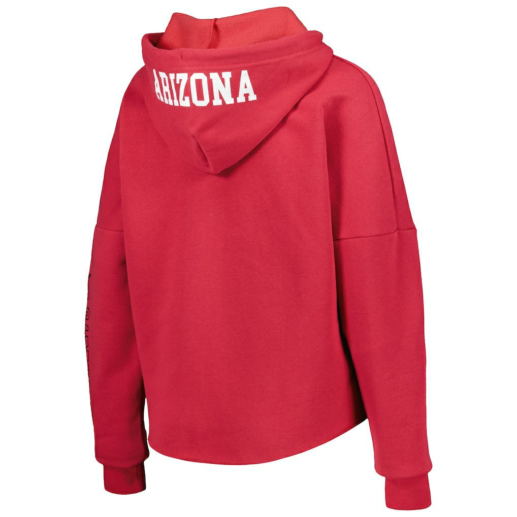 Arizona Cardinals New Era Women's Foil Sleeve Pullover Hoodie - Cardinal Hoodies