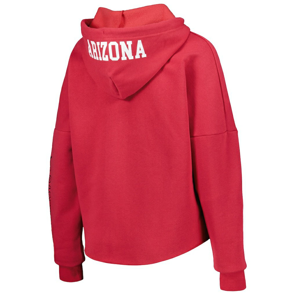 Arizona Cardinals New Era Women's Foil Sleeve Pullover Hoodie - Cardinal Hoodies