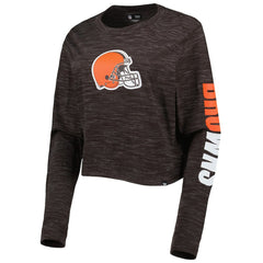 Cleveland Browns New Era Women's Crop Long Sleeve T-Shirt - Brown T-shirts
