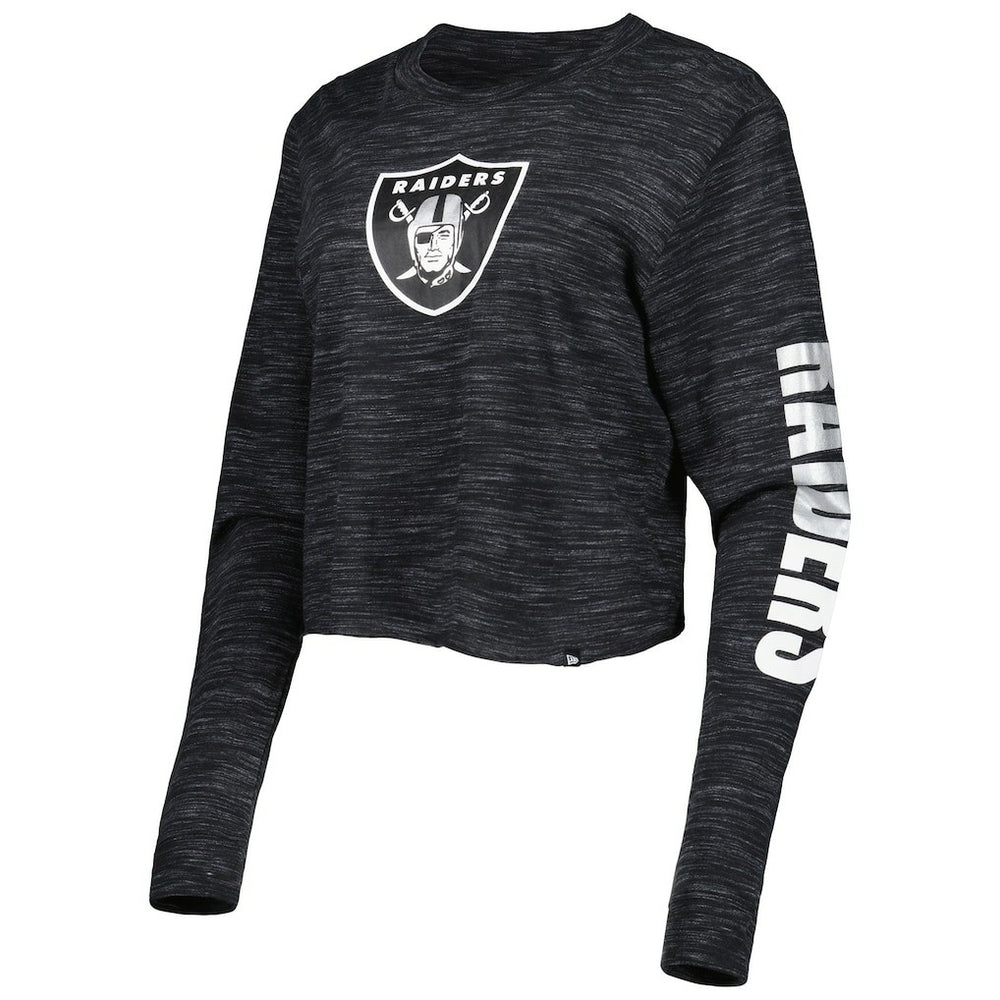 Las Vegas Raiders New Era Women's Crop Long Sleeve T-Shirt - Black T-shirts